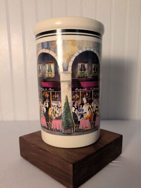 Vintage 2002 California Pantry Paris Cafe Ceramic Utensil Holder Wine Chiller